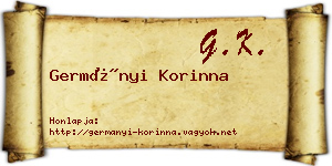 Germányi Korinna névjegykártya